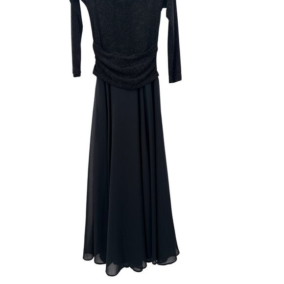 Scott‎ McClintock Black Gown Size 8 Sparkle Details & Long Chiffon Skirt - Picture 3 of 8